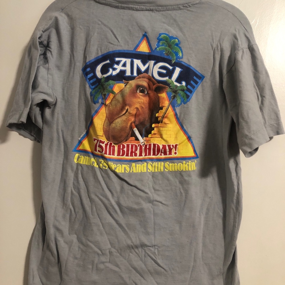 Rare Vintage 1988 Camel Cigarette 75th Birthday Graphic Tee Drew Pearson